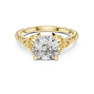 Ethereal Cushion Cut Celtic Knot Solitaire Ring - Image 2