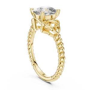 Ethereal Cushion Cut Celtic Knot Solitaire Ring - Image 3