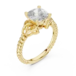 Ethereal Cushion Cut Celtic Knot Solitaire Ring