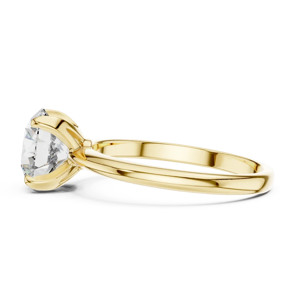 Essence Round Brilliant Cut Minimalist Solitaire Ring - Image 4