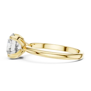 Essence Round Brilliant Cut Minimalist Solitaire Ring - Image 4