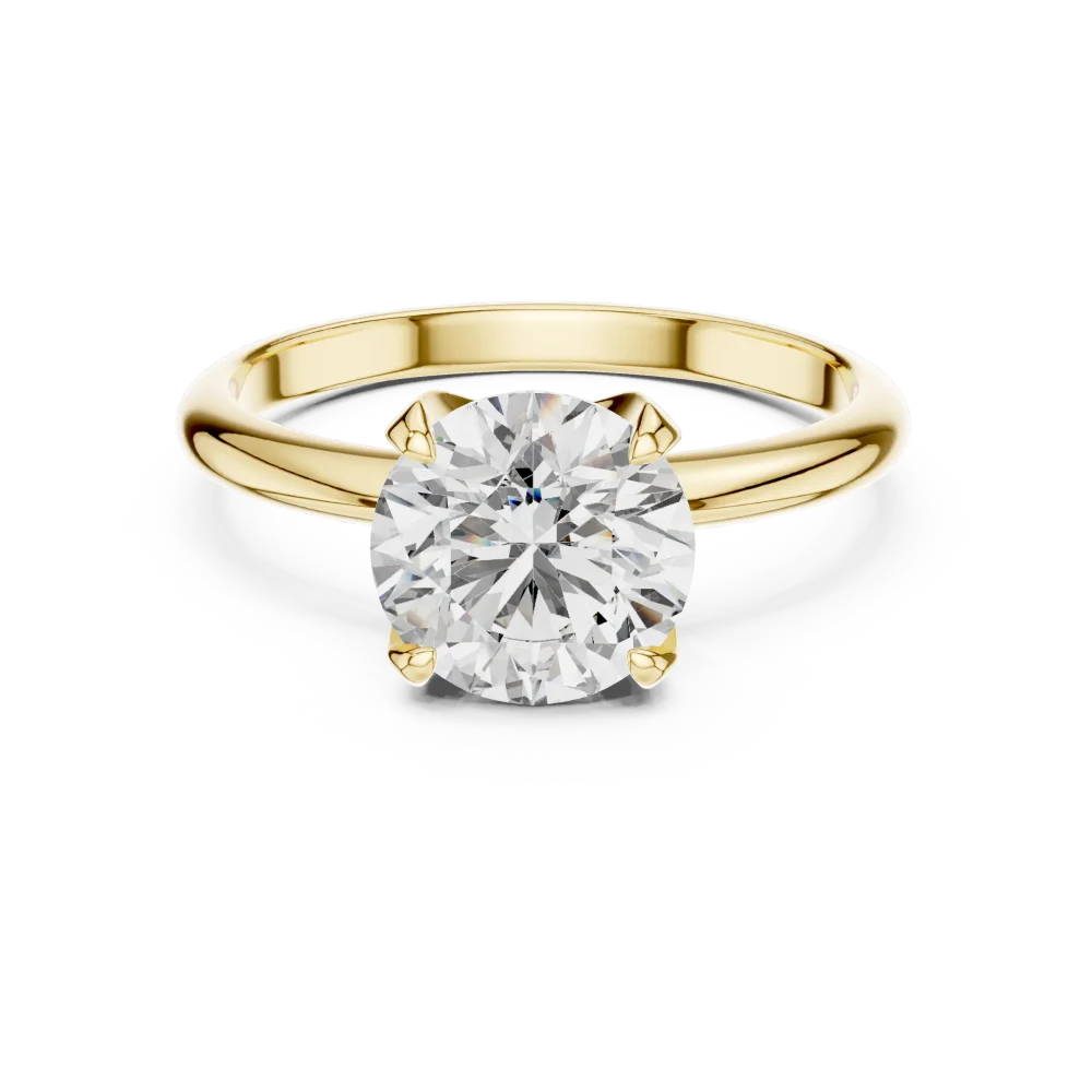 Essence Round Brilliant Cut Minimalist Solitaire Ring - Image 2