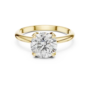 Essence Round Brilliant Cut Minimalist Solitaire Ring - Image 2