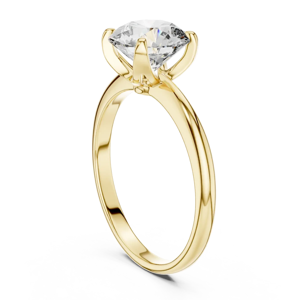 Essence Round Brilliant Cut Minimalist Solitaire Ring - Image 3