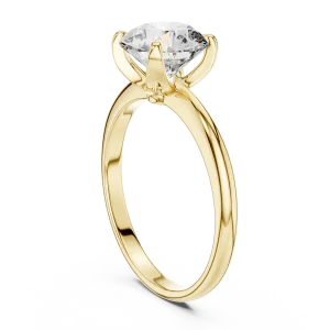 Essence Round Brilliant Cut Minimalist Solitaire Ring - Image 3