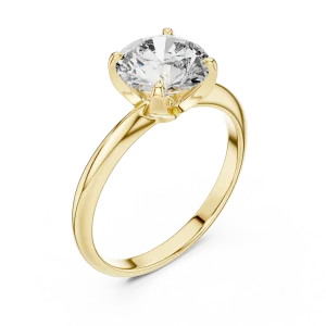 Essence Round Brilliant Cut Minimalist Solitaire Ring