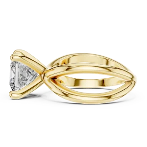 Architectural Princess Cut Crossover Solitaire Ring - Image 4