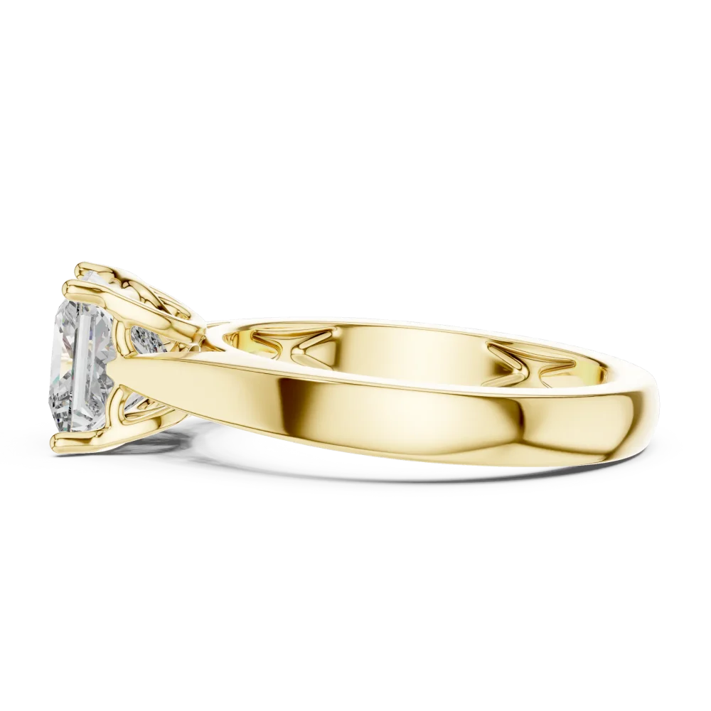 Architectural Princess Cut Minimalist Solitaire Ring - Image 4