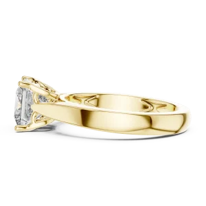Architectural Princess Cut Minimalist Solitaire Ring - Image 4