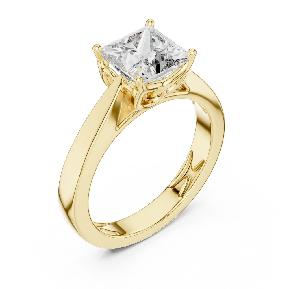 Discover the beauty of this Architectural Princess Cut Solitaire Ring. Featuring a brilliant DIAMEUR diamond, it is the perfect modern classic. Shop now!