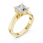 Architectural Princess Cut Minimalist Solitaire Ring