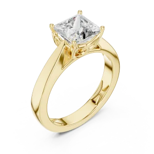 Architectural Princess Cut Minimalist Solitaire Ring