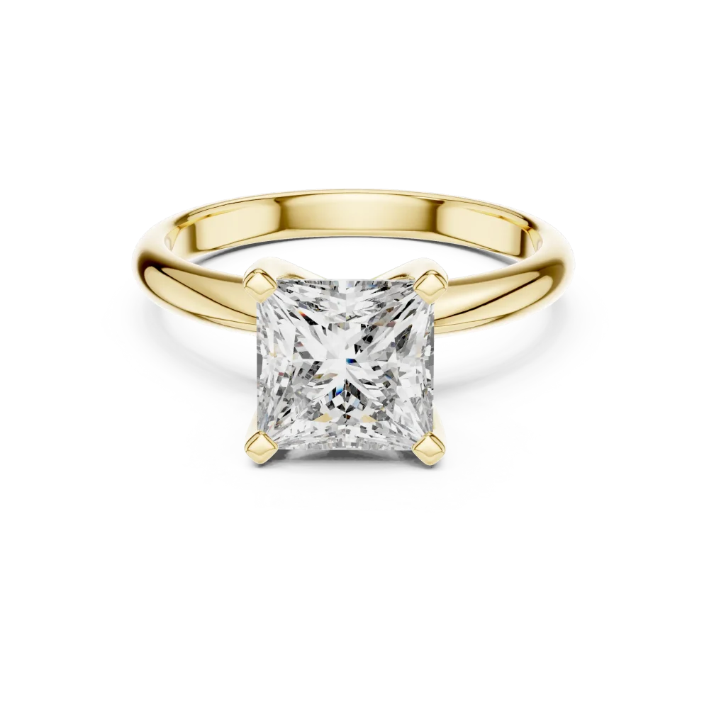Symmetry Princess Cut Geometric Solitaire Engagement Ring - Image 2