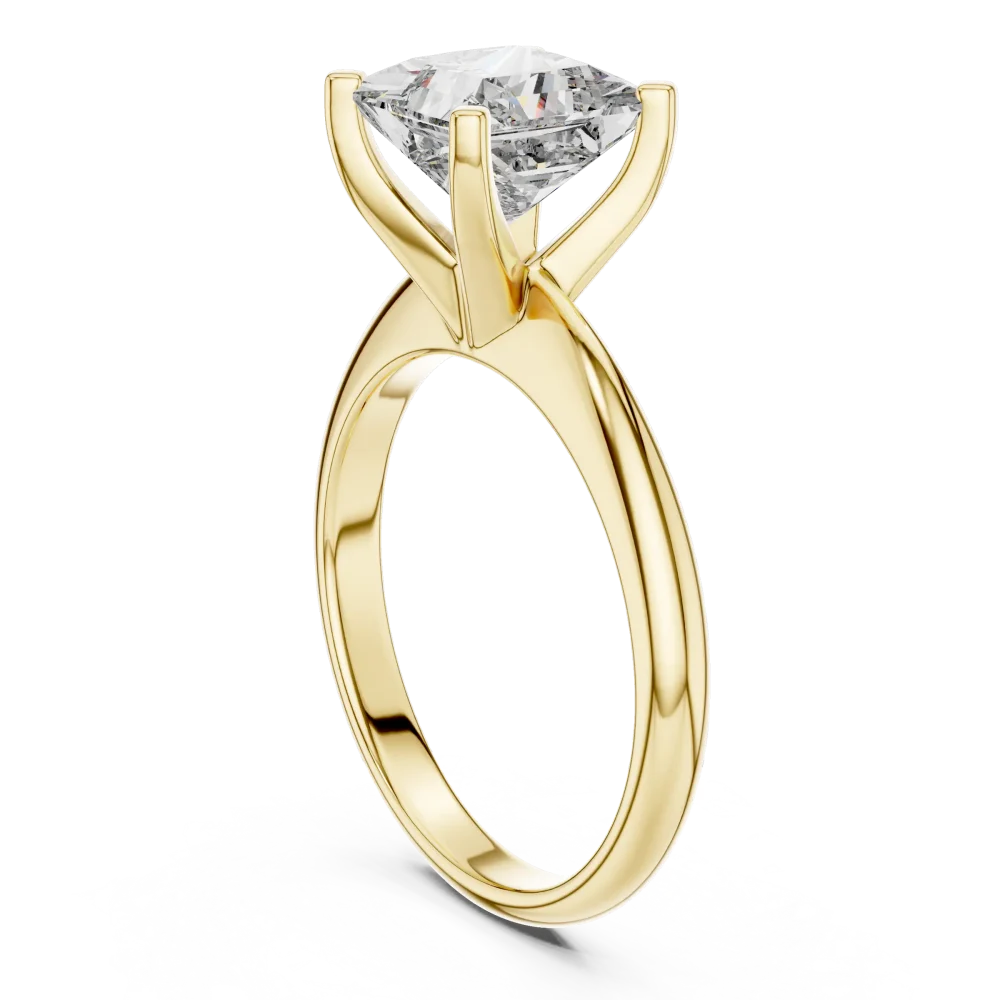 Symmetry Princess Cut Geometric Solitaire Engagement Ring - Image 3