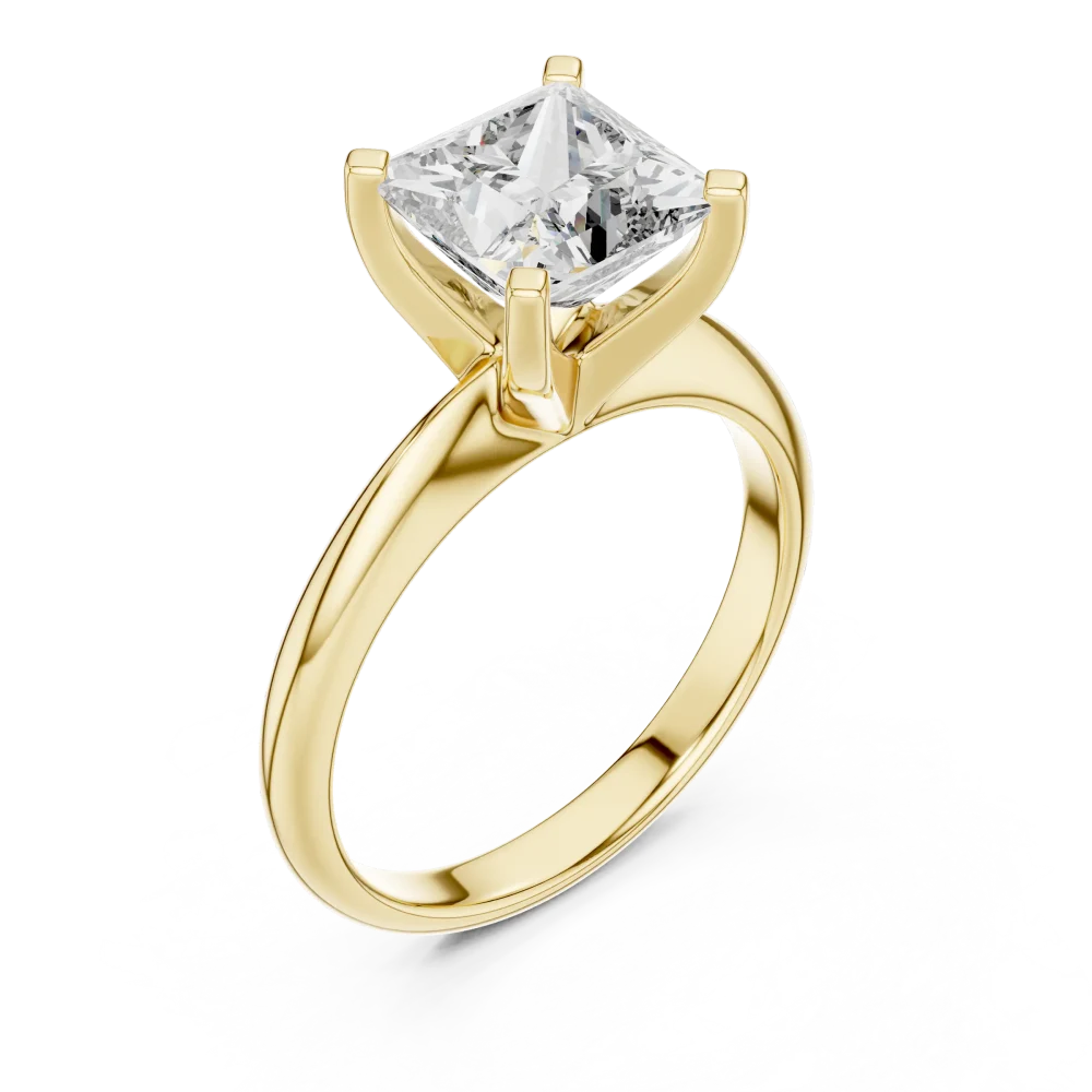 Embrace timeless elegance with this geometric princess cut solitaire ring. Crafted with a brilliant DIAMEUR lab-grown diamond, shop this icon today.