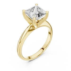 Symmetry Princess Cut Geometric Solitaire Engagement Ring