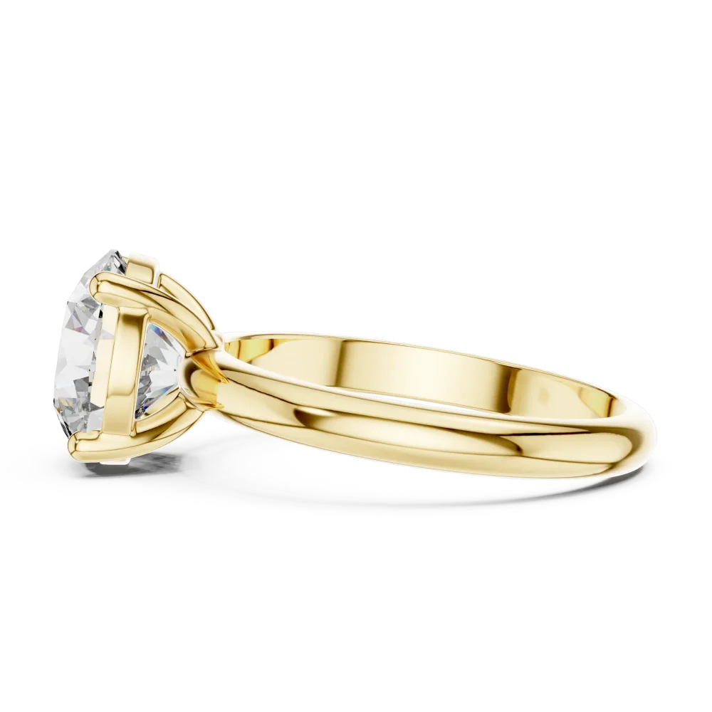 Essence Round Brilliant Cut Minimalist Solitaire Ring - Image 4