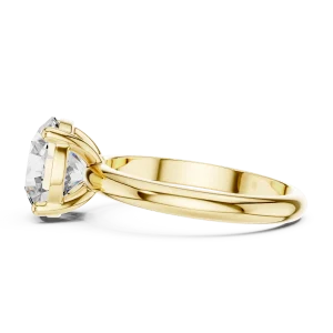 Essence Round Brilliant Cut Minimalist Solitaire Ring - Image 4