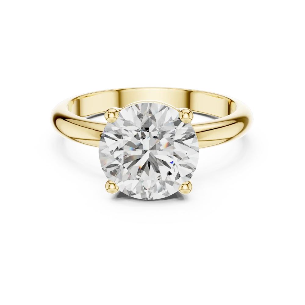 Essence Round Brilliant Cut Minimalist Solitaire Ring - Image 2