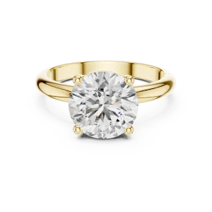 Essence Round Brilliant Cut Minimalist Solitaire Ring - Image 2