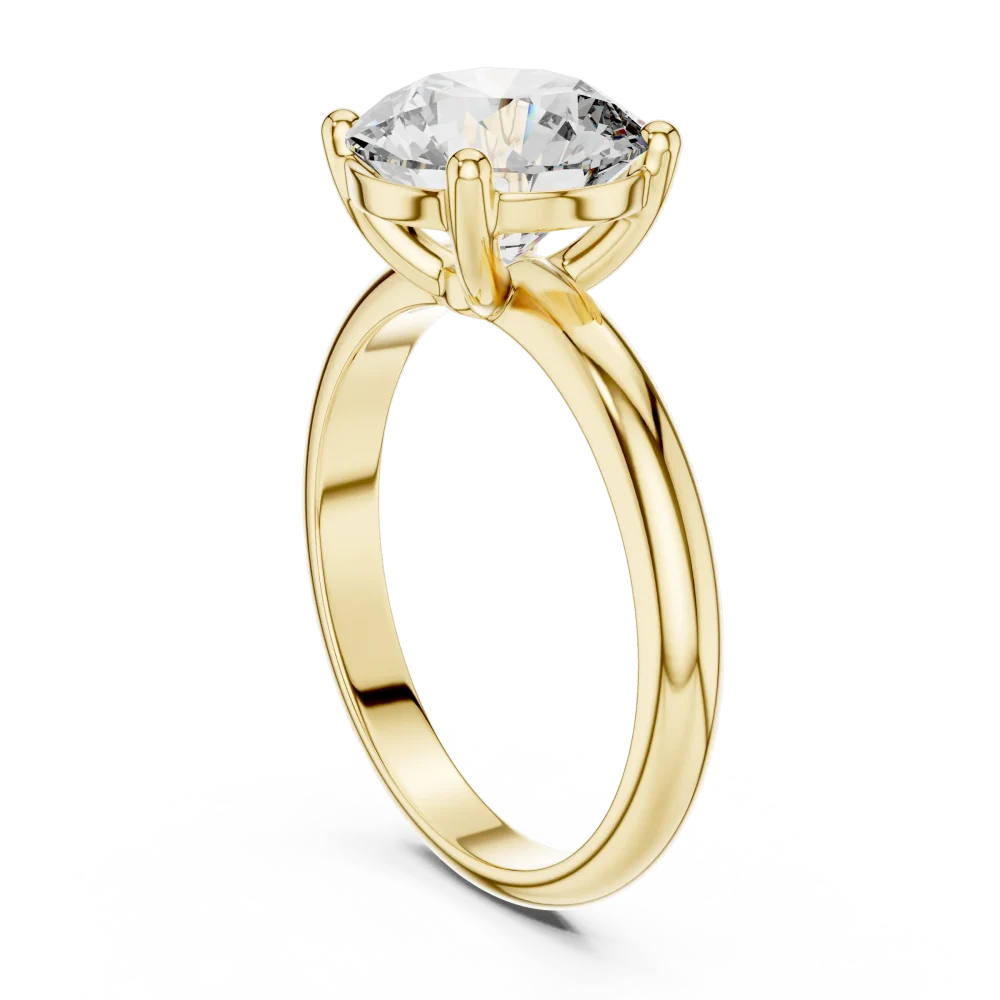 Essence Round Brilliant Cut Minimalist Solitaire Ring - Image 3