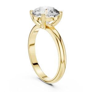 Essence Round Brilliant Cut Minimalist Solitaire Ring - Image 3