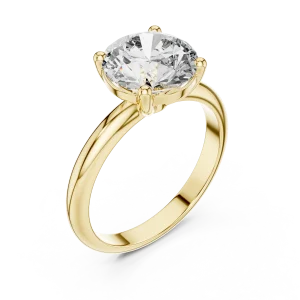 Essence Round Brilliant Cut Minimalist Solitaire Ring