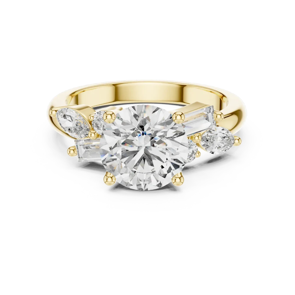 Luminary Round Brilliant Multi-Shape Statement Solitaire Ring - Image 2