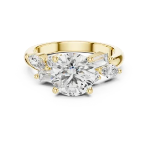 Luminary Round Brilliant Multi-Shape Statement Solitaire Ring - Image 2