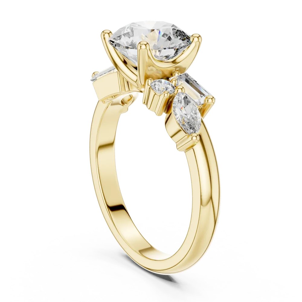 Luminary Round Brilliant Multi-Shape Statement Solitaire Ring - Image 3