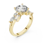 Luminary Round Brilliant Multi-Shape Statement Solitaire Ring