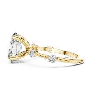 Luminary Oval Cut Floating Accents Solitaire Ring - Image 4