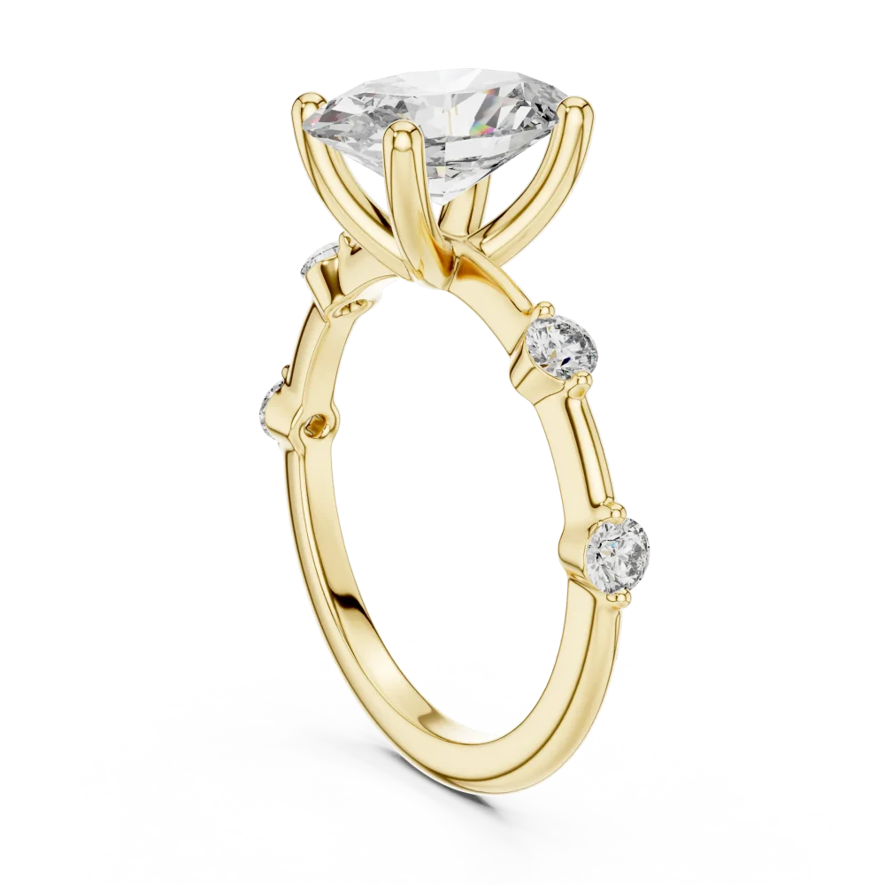 Luminary Oval Cut Floating Accents Solitaire Ring - Image 3