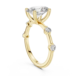 Luminary Oval Cut Floating Accents Solitaire Ring - Image 3
