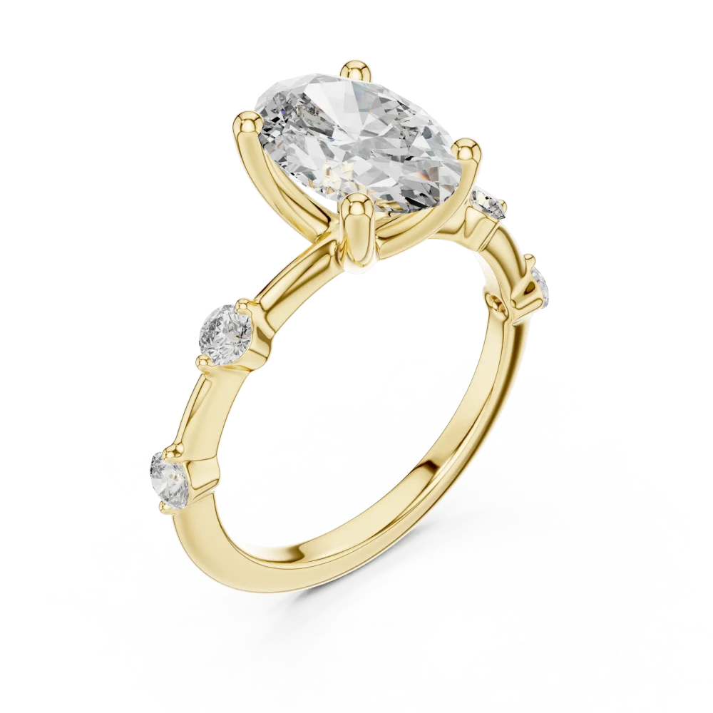 Discover the radiant beauty of our oval-cut solitaire ring, featuring brilliant DIAMEUR diamonds. Elevate your collection with sustainable luxury.