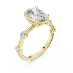 Luminary Oval Cut Floating Accents Solitaire Ring