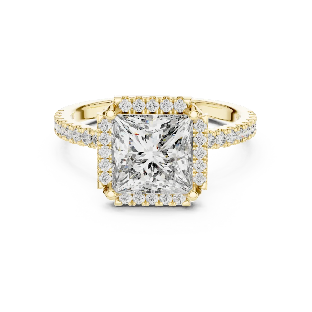Luminary Princess Cut Pavé Frame Solitaire Ring - Image 2
