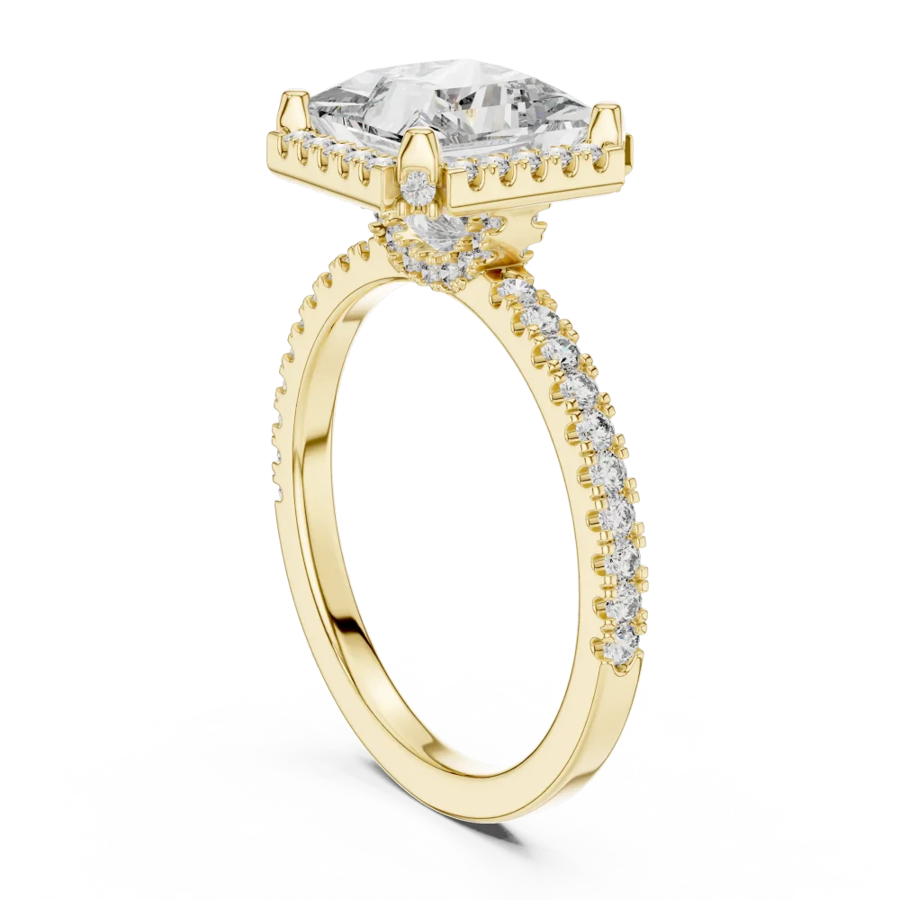 Luminary Princess Cut Pavé Frame Solitaire Ring - Image 3
