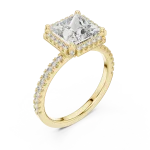 Luminary Princess Cut Pavé Frame Solitaire Ring