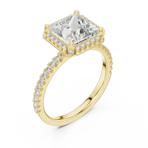 Luminary Princess Cut Pavé Frame Solitaire Ring