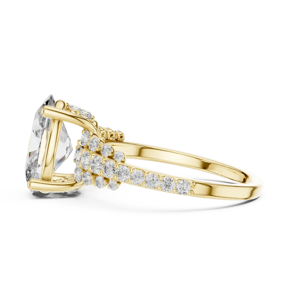 Ethereal Oval Cut Pavé-Set Solitaire Ring - Image 4