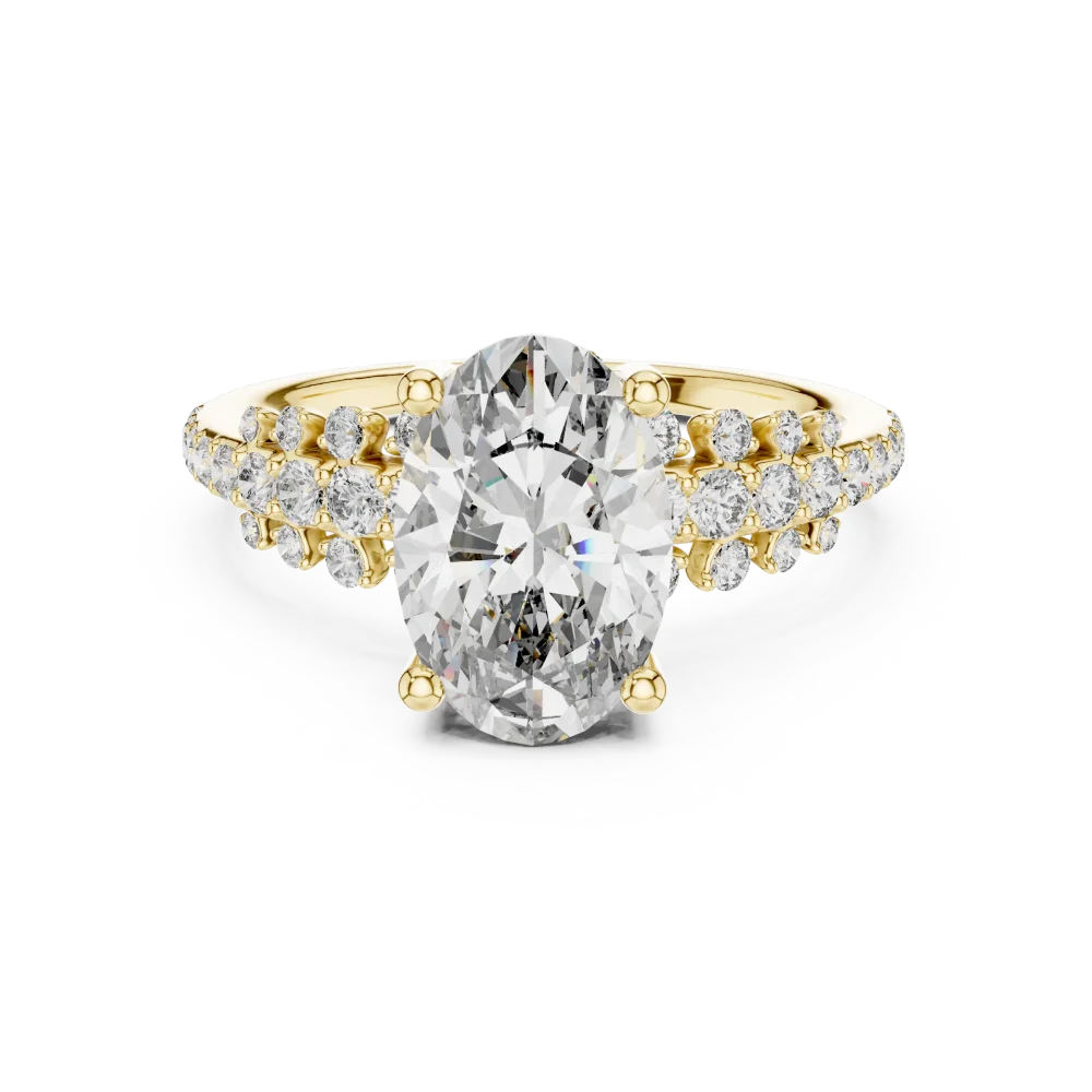 Ethereal Oval Cut Pavé-Set Solitaire Ring - Image 2