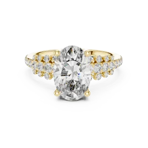 Ethereal Oval Cut Pavé-Set Solitaire Ring - Image 2