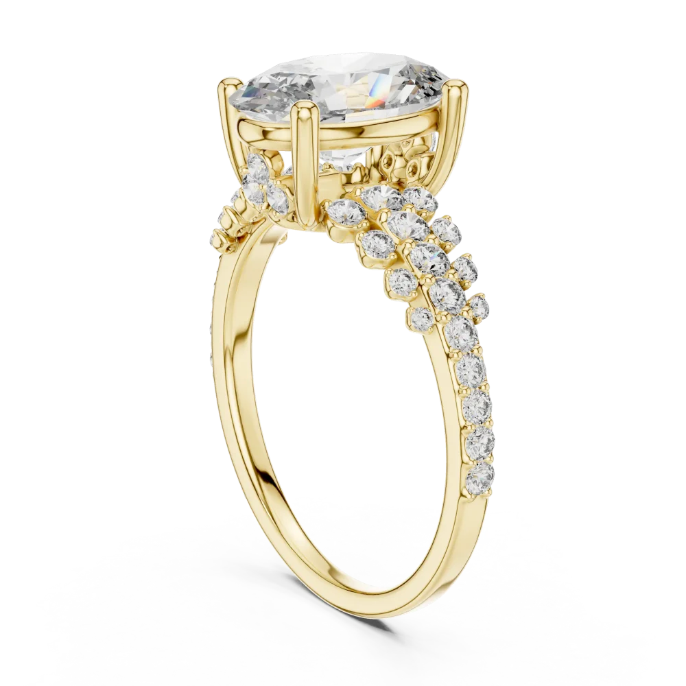 Ethereal Oval Cut Pavé-Set Solitaire Ring - Image 3