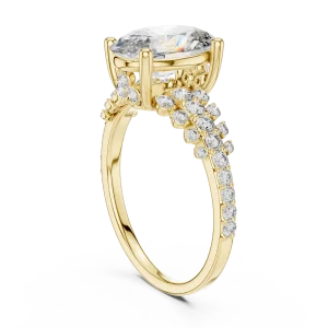 Ethereal Oval Cut Pavé-Set Solitaire Ring - Image 3