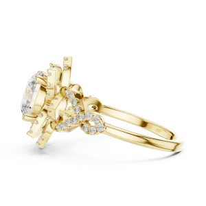 Luminary Round Brilliant Floral Halo Solitaire Ring - Image 4