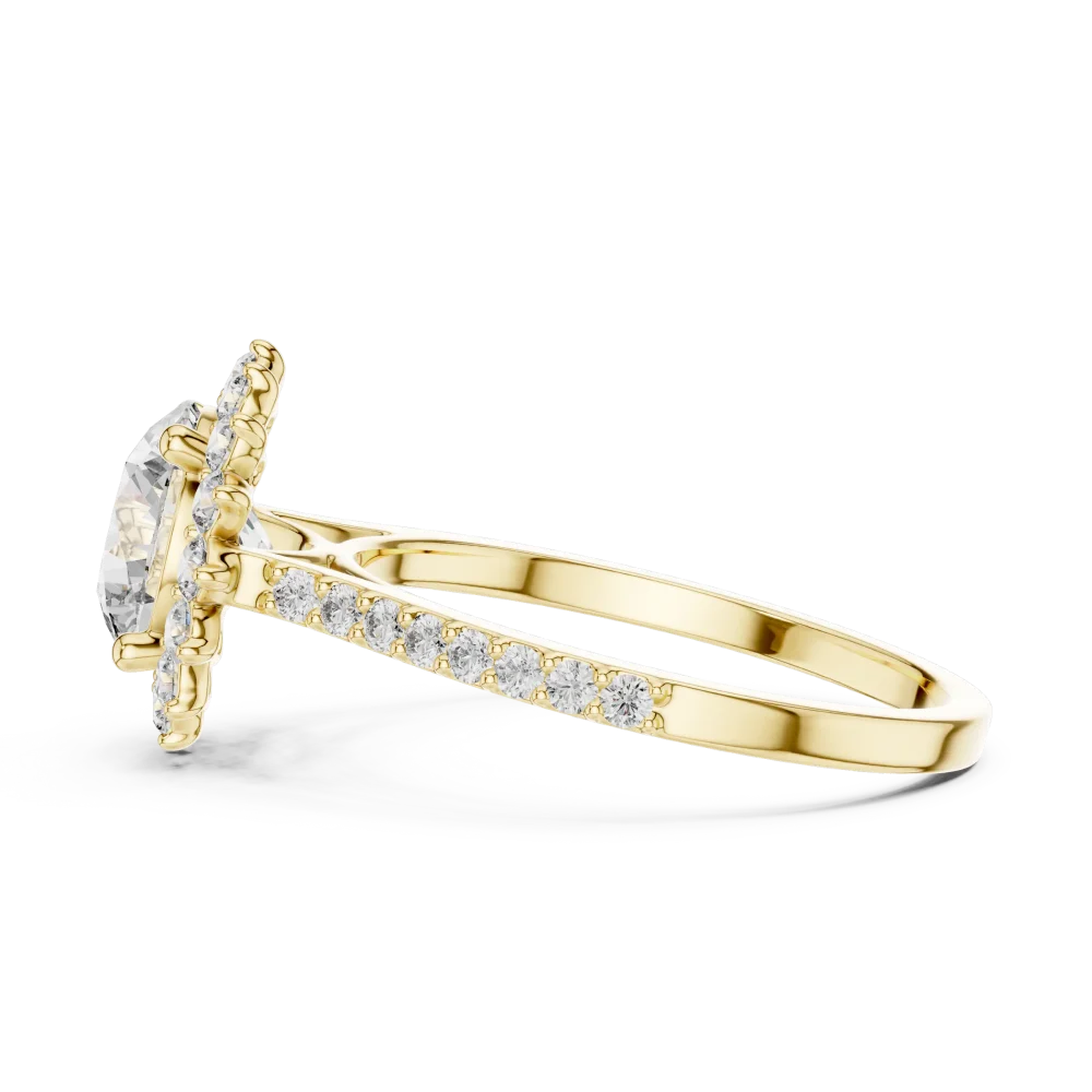 Luminary Round Brilliant Pavé-Set Halo Solitaire Ring - Image 4