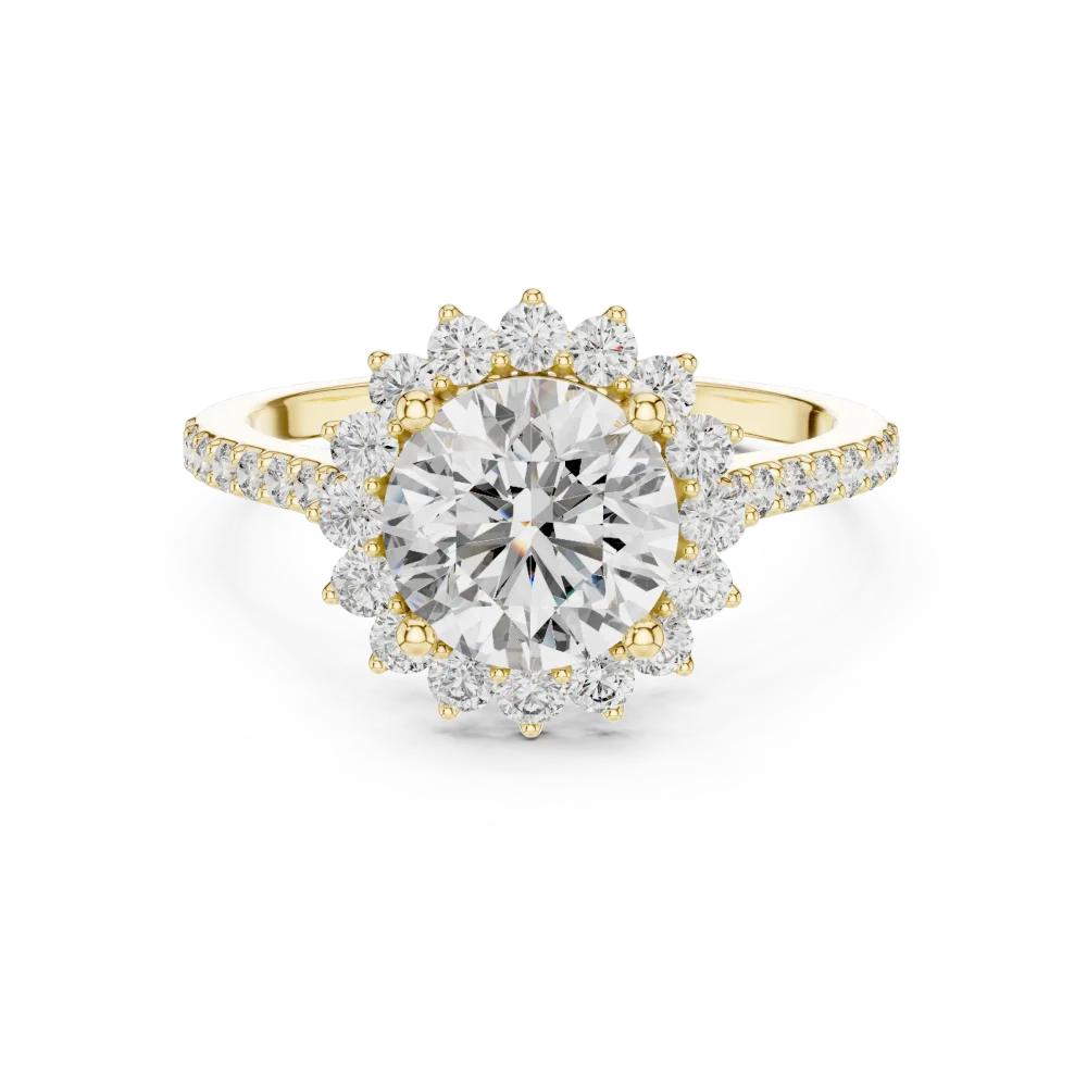 Luminary Round Brilliant Pavé-Set Halo Solitaire Ring - Image 2