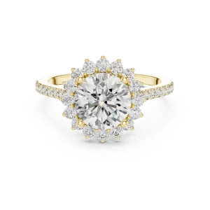 Luminary Round Brilliant Pavé-Set Halo Solitaire Ring - Image 2
