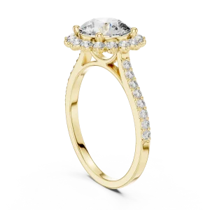 Luminary Round Brilliant Pavé-Set Halo Solitaire Ring - Image 3